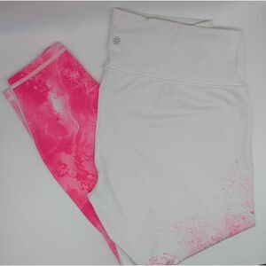 Athleta Pink and White Leggings